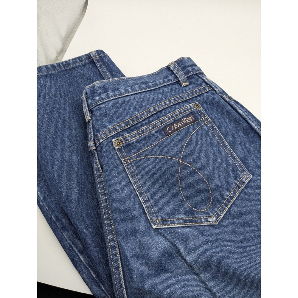 Vtg 90s Calvin Klein Jeans Womens 14 High Rise Tapered Leg USA 100% Cotton 34x32